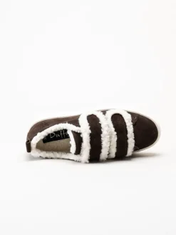 Duffy - Leuca Uno - Mörkbruna sneakers i mocka