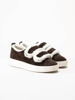 Duffy - Leuca Uno - Mörkbruna sneakers i mocka