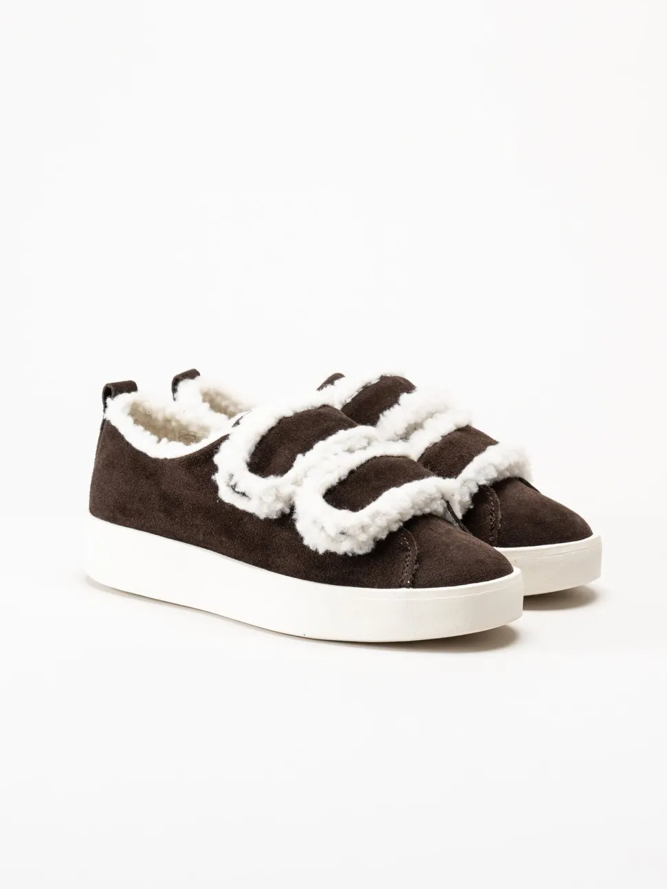 Duffy - Leuca Uno - Mörkbruna sneakers i mocka