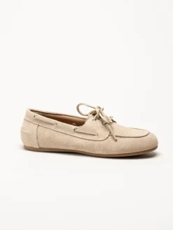 Duffy - Maucini Due - Beige loafers i mocka
