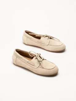 Duffy - Maucini Due - Beige loafers i mocka