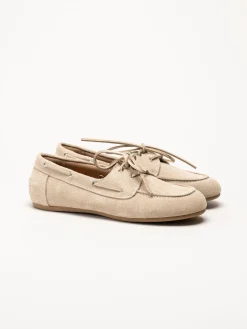 Duffy - Maucini Due - Beige loafers i mocka