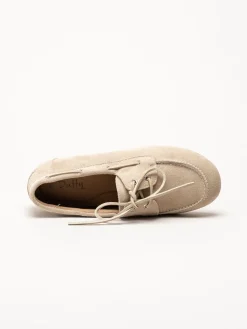 Duffy - Maucini Due - Beige loafers i mocka