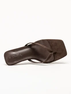 Duffy - Mörkbrun mules med tårem