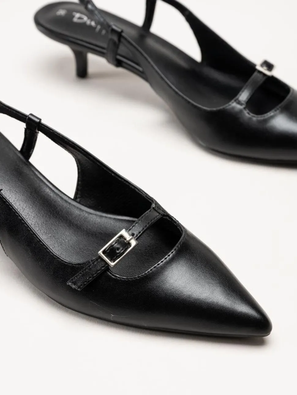 Duffy - Pomezia - Svarta slingback pumps med taxklack