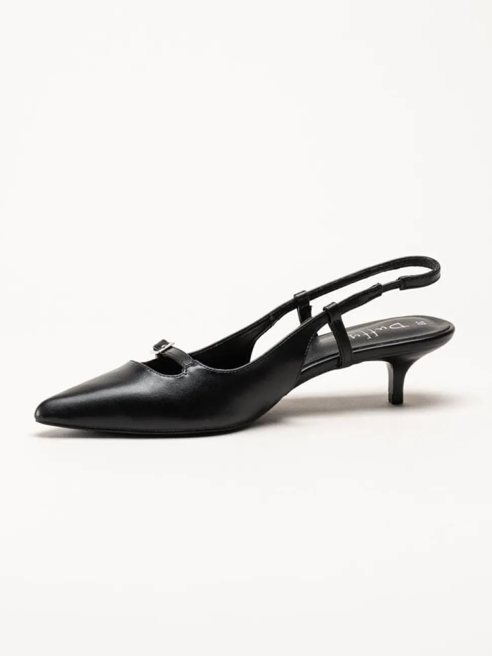 Duffy - Pomezia - Svarta slingback pumps med taxklack