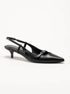 Duffy - Pomezia - Svarta slingback pumps med taxklack