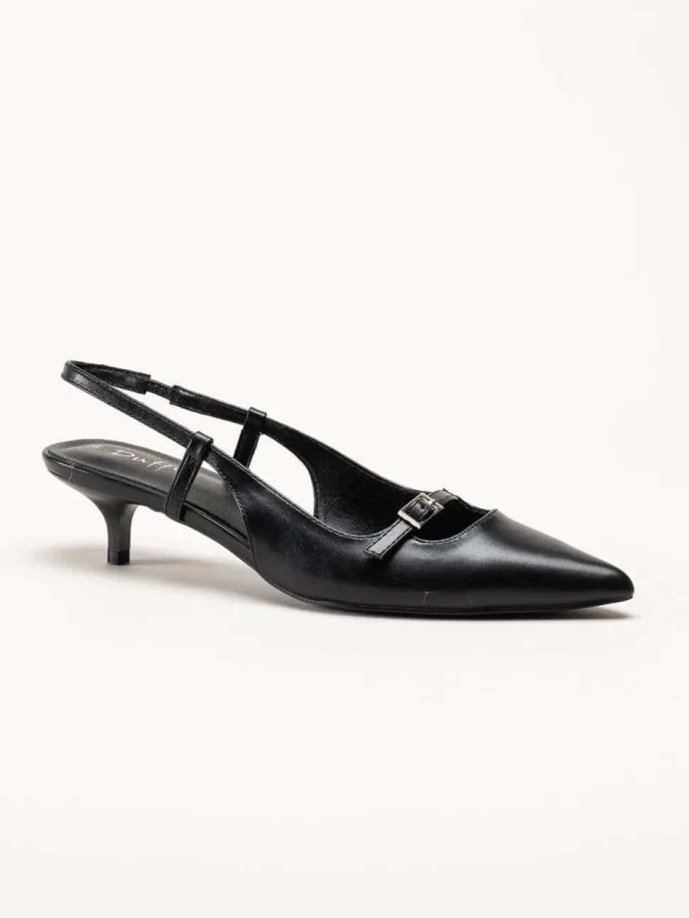 Duffy - Pomezia - Svarta slingback pumps med taxklack