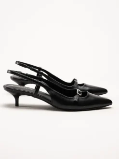 Duffy - Pomezia - Svarta slingback pumps med taxklack