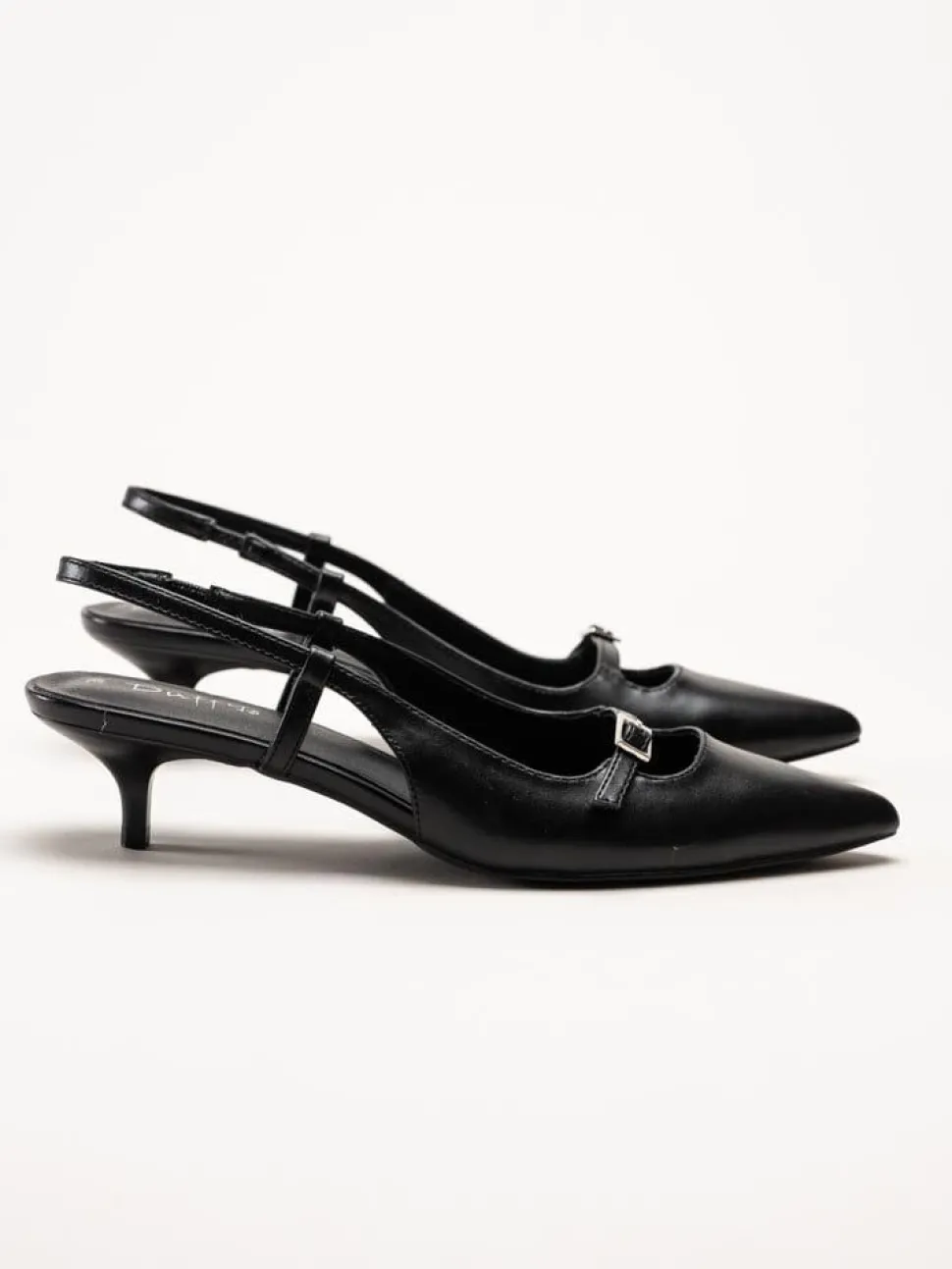 Duffy - Pomezia - Svarta slingback pumps med taxklack