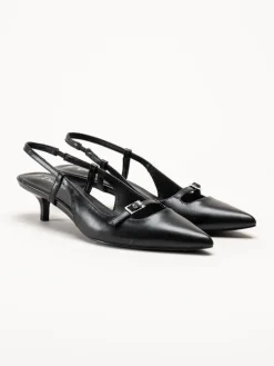 Duffy - Pomezia - Svarta slingback pumps med taxklack