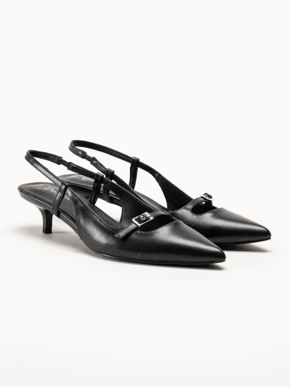 Duffy - Pomezia - Svarta slingback pumps med taxklack