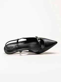 Duffy - Pomezia - Svarta slingback pumps med taxklack