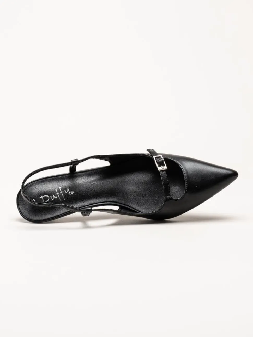 Duffy - Pomezia - Svarta slingback pumps med taxklack