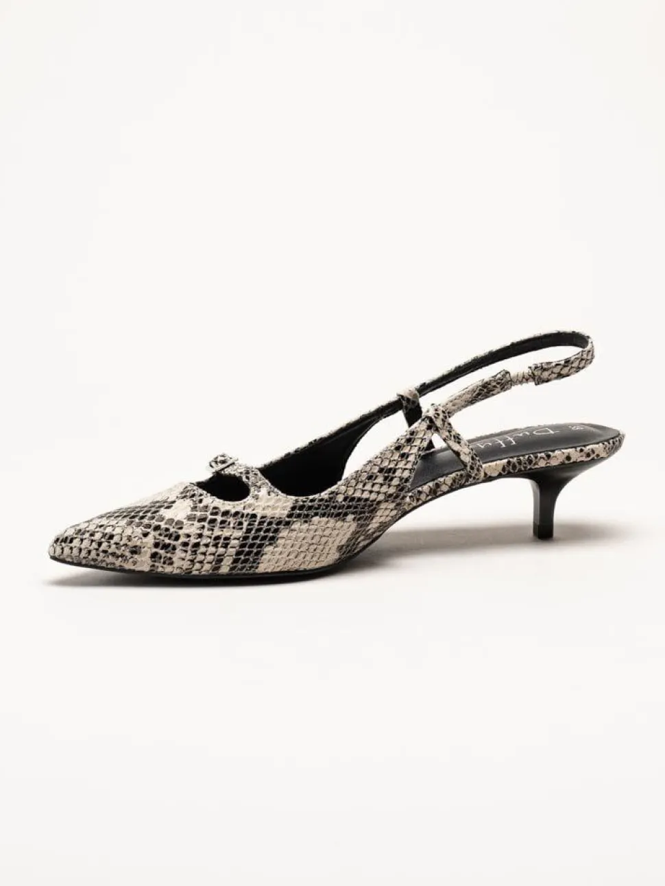 Duffy - Pomezia - Svart-Beige slingback pumps med taxklack