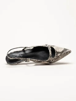 Duffy - Pomezia - Svart-Beige slingback pumps med taxklack