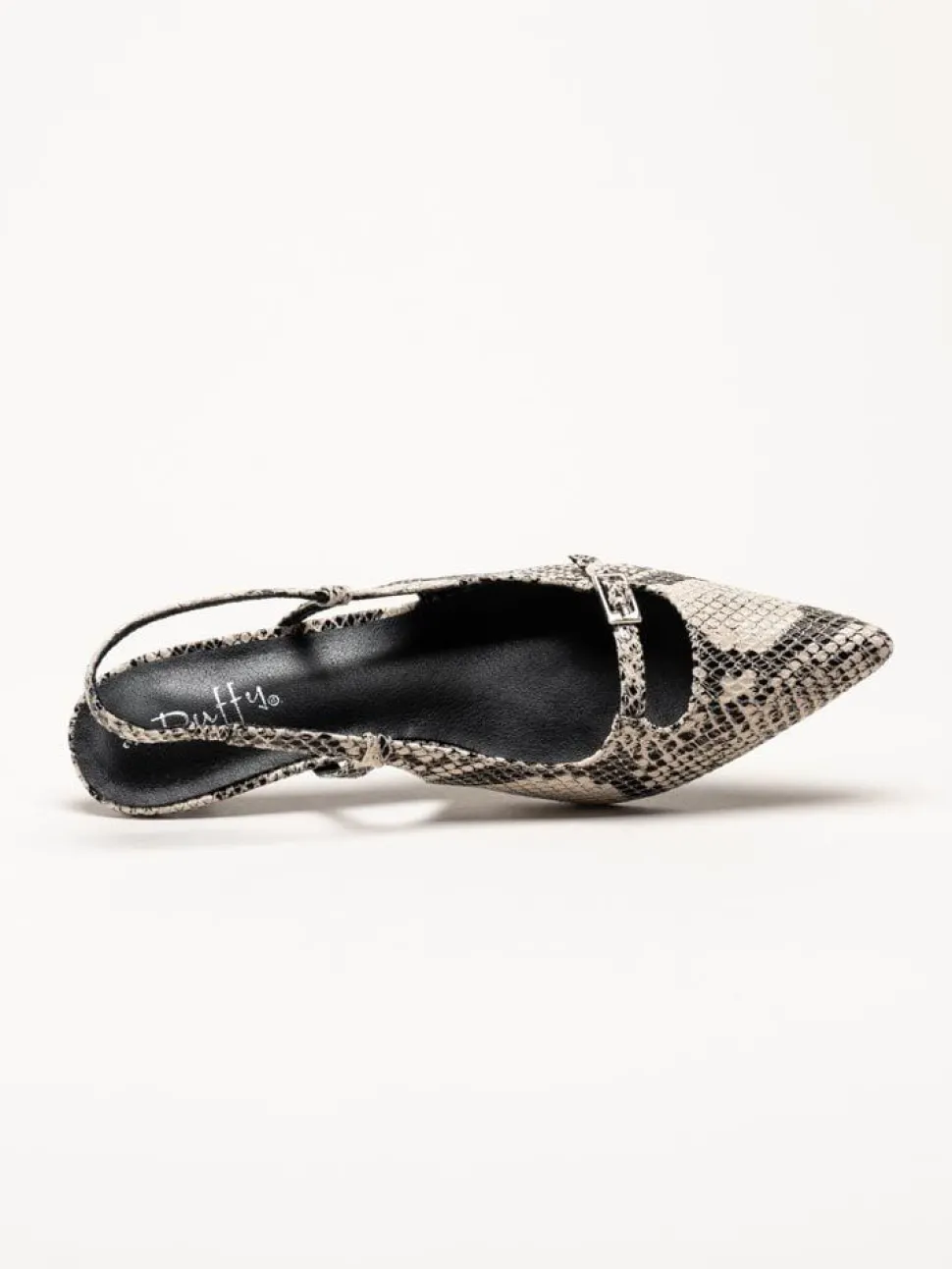 Duffy - Pomezia - Svart-Beige slingback pumps med taxklack