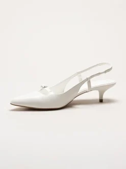 Duffy - Pomezia - Vita slingback pumps med taxklack