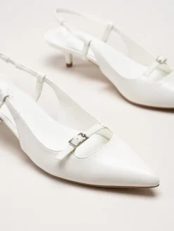 Duffy - Pomezia - Vita slingback pumps med taxklack