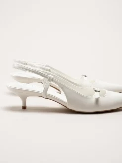 Duffy - Pomezia - Vita slingback pumps med taxklack