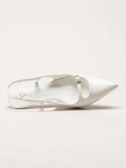 Duffy - Pomezia - Vita slingback pumps med taxklack