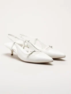 Duffy - Pomezia - Vita slingback pumps med taxklack