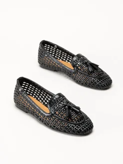 Duffy - Svarta flätade loafers