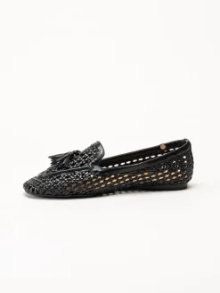 Duffy - Svarta flätade loafers