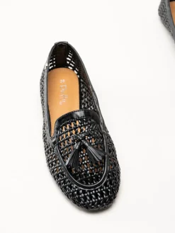 Duffy - Svarta flätade loafers