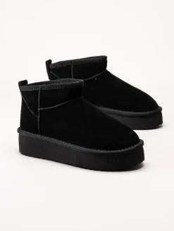 Duffy - Svarta fodrade boots i mocka