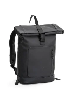 Escape - Rolltop Dull Rubber - Svart ryggsäck i vattenavstötande PU