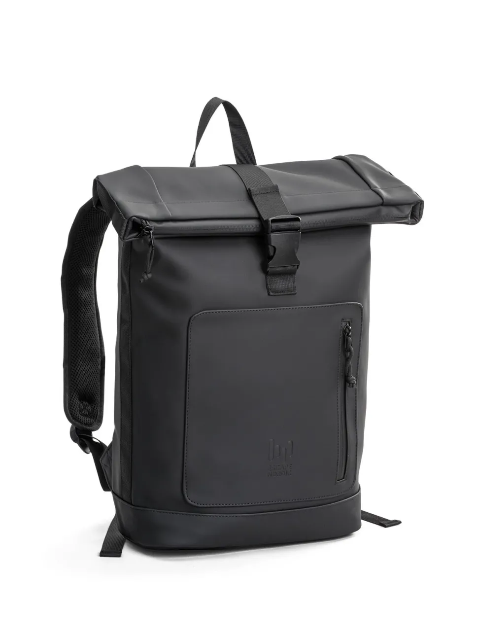 Escape - Rolltop Dull Rubber - Svart ryggsäck i vattenavstötande PU