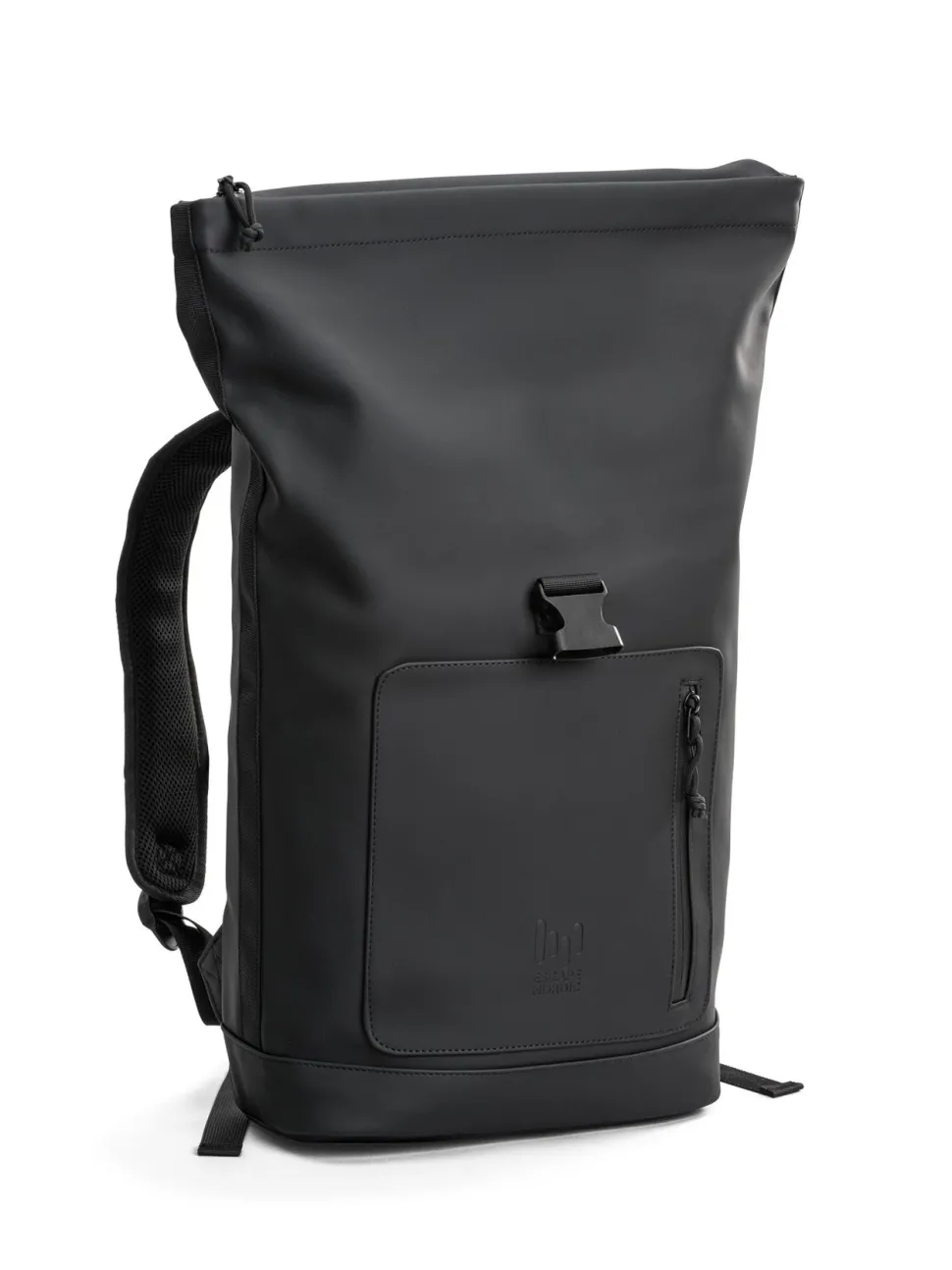 Escape - Rolltop Dull Rubber - Svart ryggsäck i vattenavstötande PU