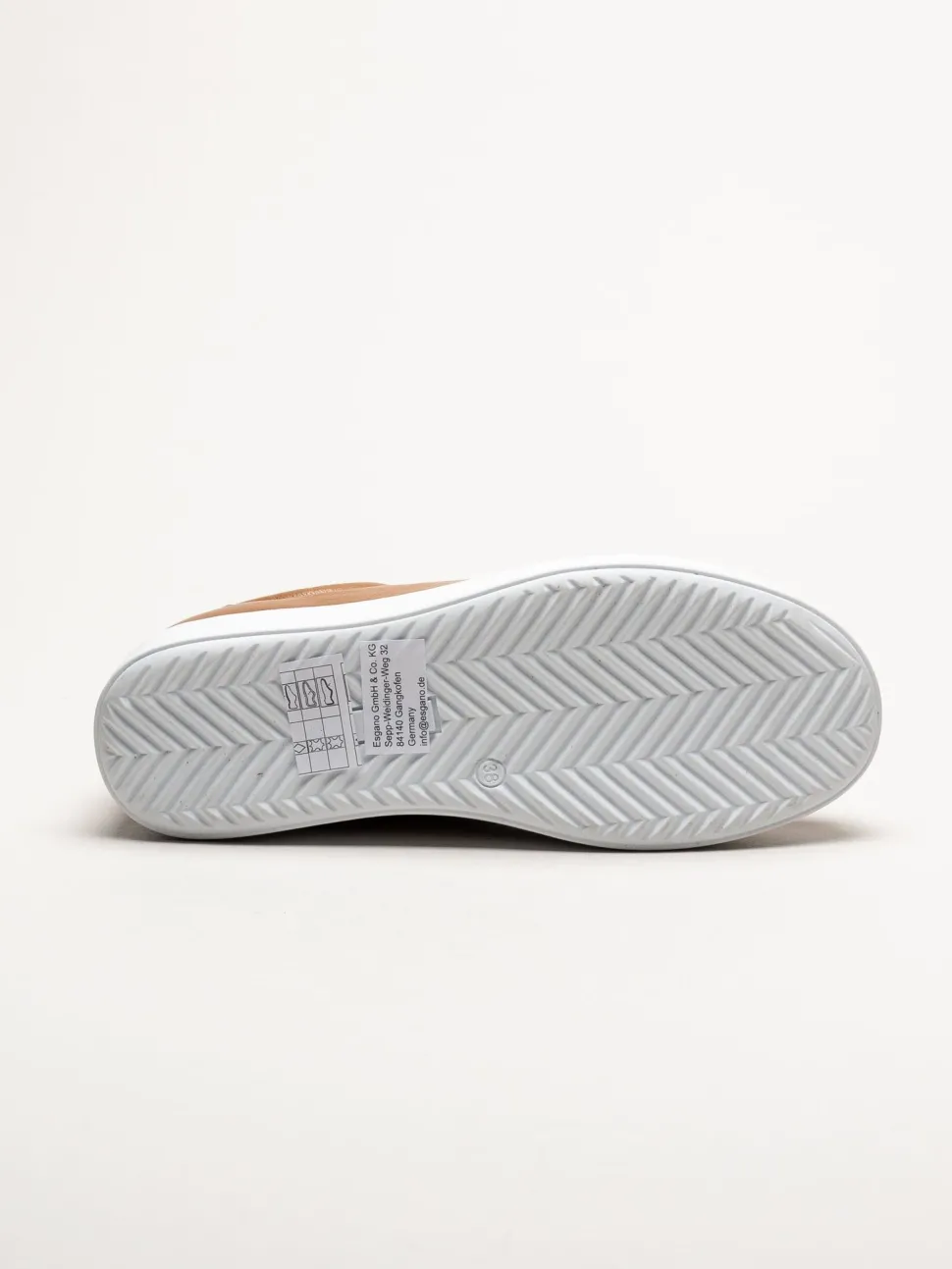 Esgano - Ljusbruna sneakers i skinn