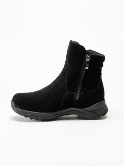 Eskimo - Kenton Studs - Svarta fodrade boots med dobbar i mocka