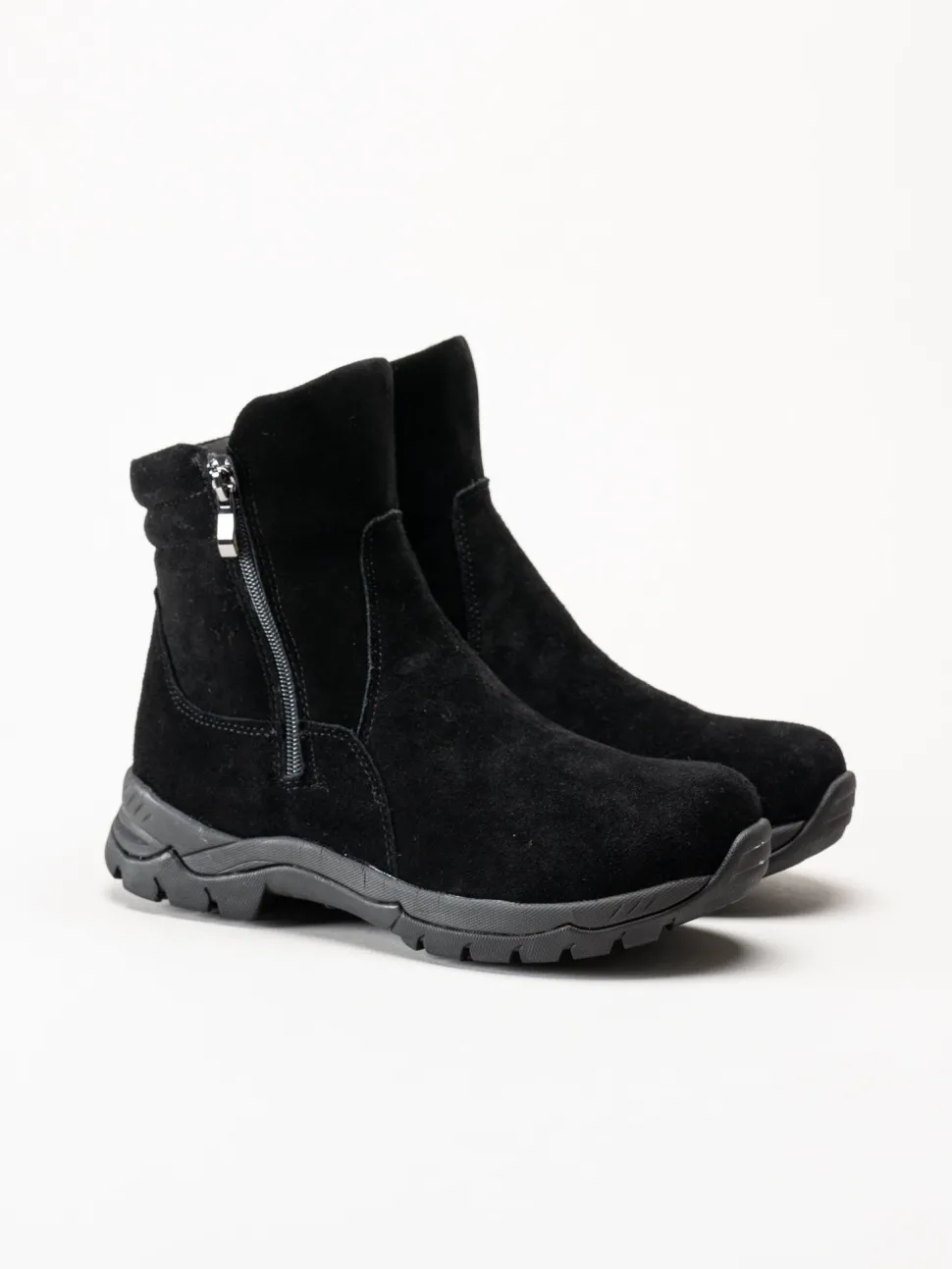 Eskimo - Kenton Studs - Svarta fodrade boots med dobbar i mocka