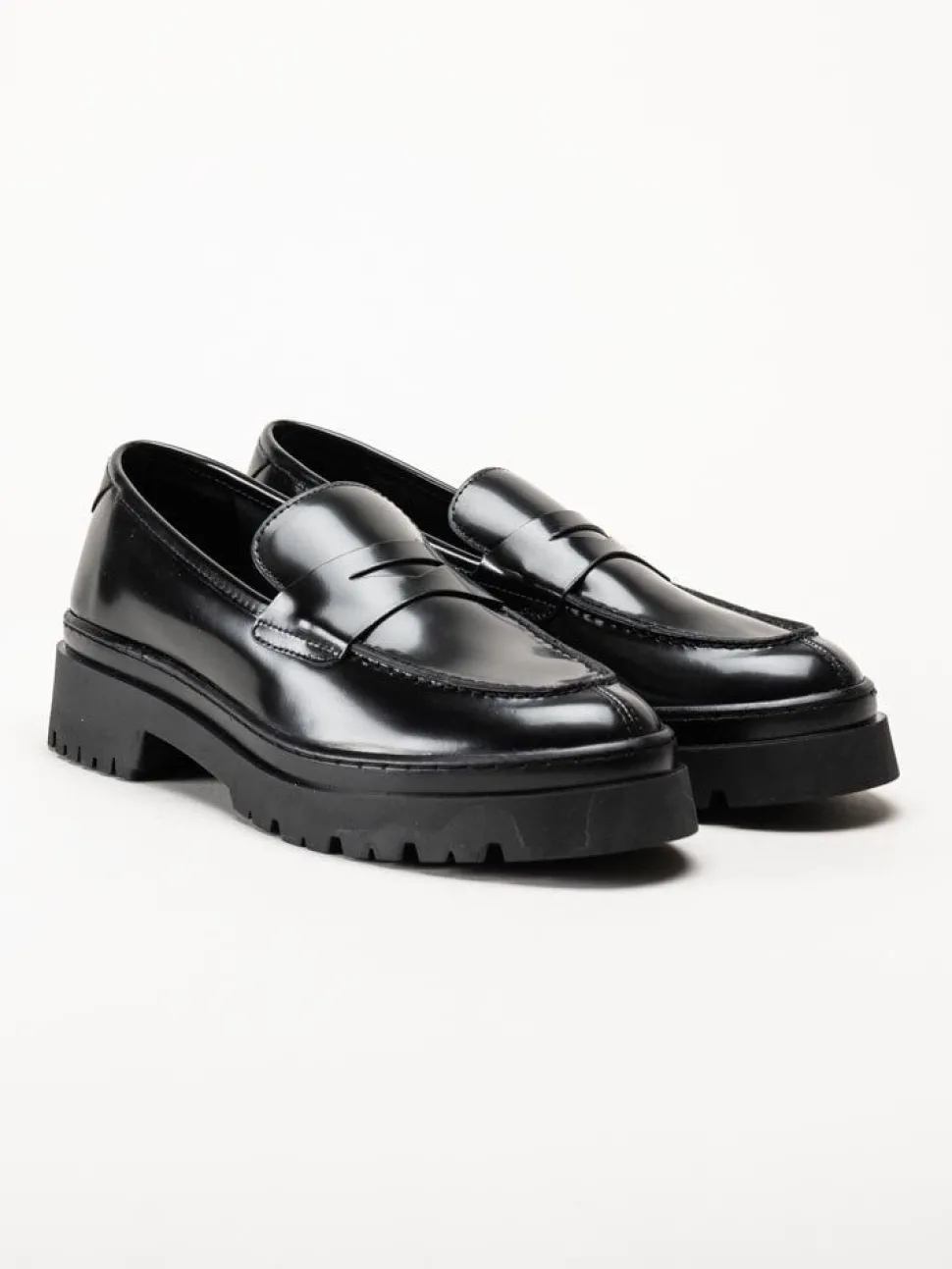 Gant Footwear - Aligrey - Svarta chunky loafers i polidoskinn