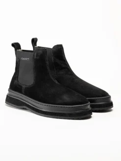 Gant Footwear - Blistown - Svarta fodrade boots i mocka