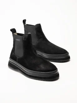 Gant Footwear - Blistown - Svarta fodrade boots i mocka