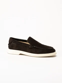 Gant Footwear - Boery - Mörkbruna loafers i mocka