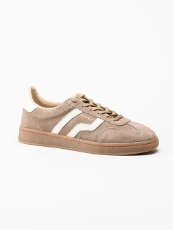 Gant Footwear - Cuzima - Beige retro sneakers i skinn och mocka