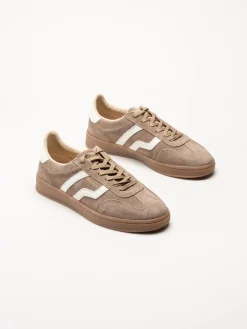 Gant Footwear - Cuzima - Beige retro sneakers i skinn och mocka
