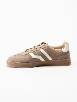 Gant Footwear - Cuzima - Beige retro sneakers i skinn och mocka