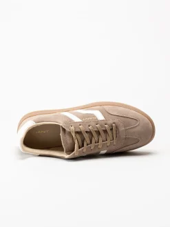 Gant Footwear - Cuzima - Beige retro sneakers i skinn och mocka