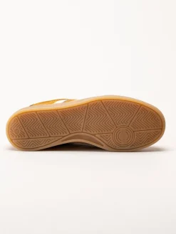 Gant Footwear - Cuzima Sneaker - Mörkgula retro sneakers i mocka med skinndetaljer