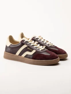 Gant Footwear - Cuzima Sneaker - Vinröda retro sneakers i skinn och mocka