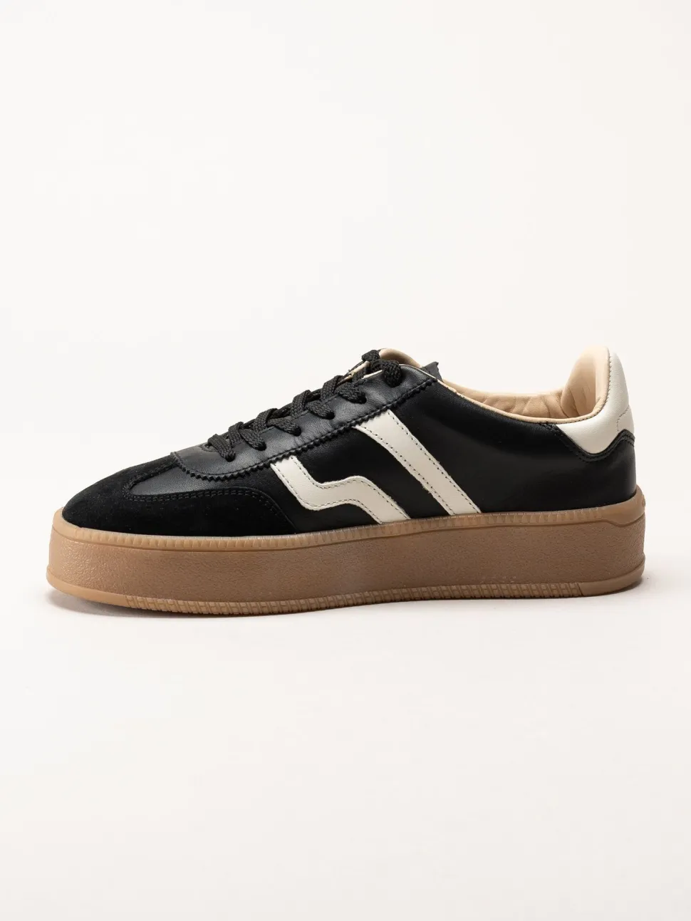 Gant Footwear - Cuzmani - Svarta retro platåsneakers i skinn och mocka
