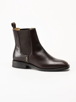 Gant Footwear - Fayy - Mörkbruna chelsea boots i skinn