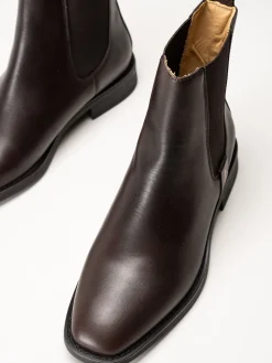 Gant Footwear - Fayy - Mörkbruna chelsea boots i skinn