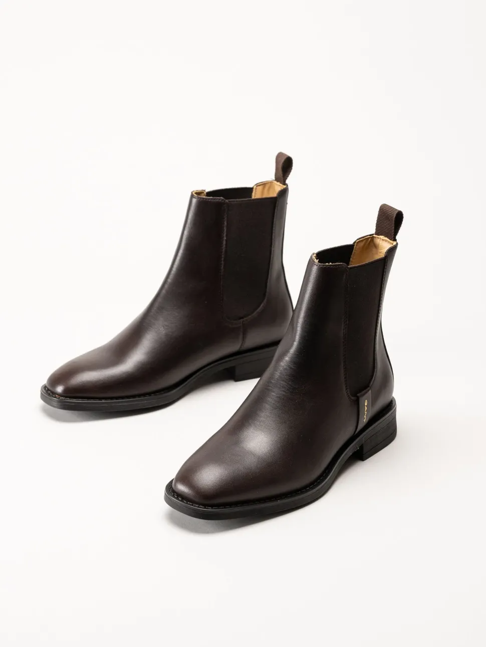 Gant Footwear - Fayy - Mörkbruna chelsea boots i skinn